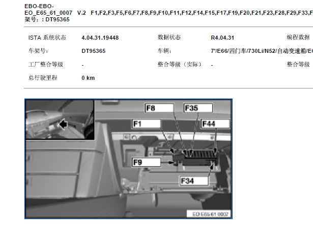 2007年宝马730 保险盒资料
