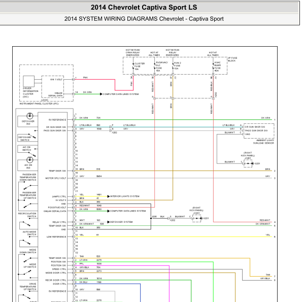 2014年雪佛兰科帕奇空调电路