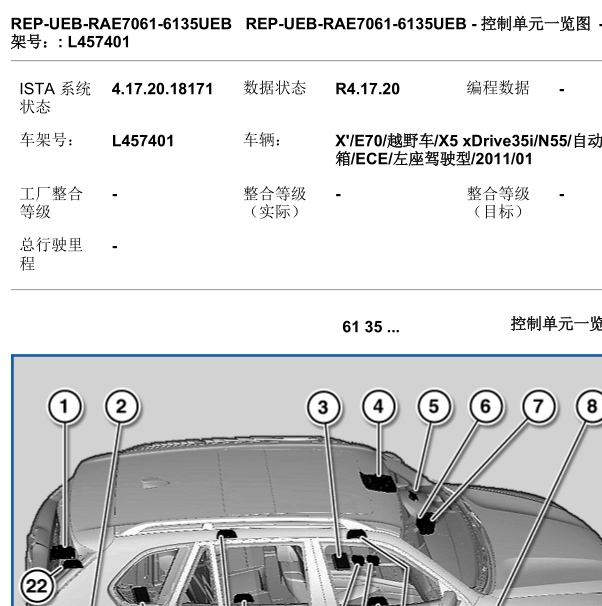 2011年宝马X5控制模块位置