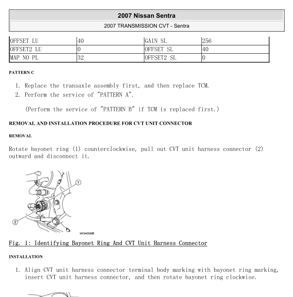 2007年日产轩逸变速箱维修手册