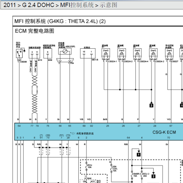 2011年辉翼发动机电路图