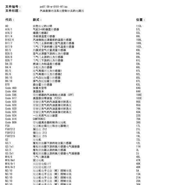 2015年奔驰A180发动机电路图