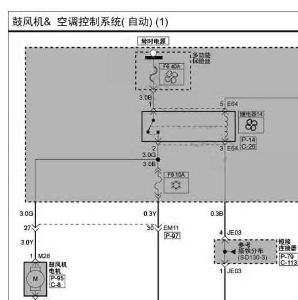 2012年起亚凯尊空调电路图