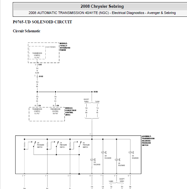 \2008年克莱斯勒铂锐故障码0765