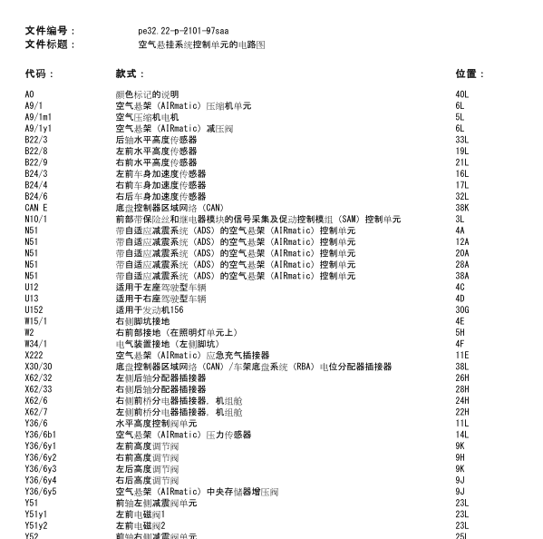 2008年奔驰S500车身加速度传感器电路图