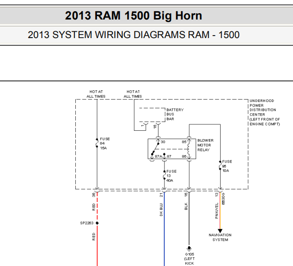 13年道奇公羊空调电路图