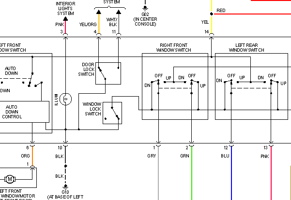 07年途胜玻璃升降器电路图