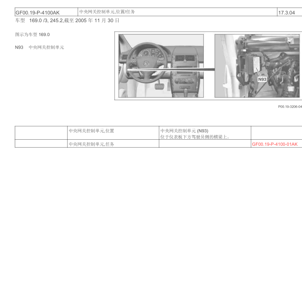 2011年奔驰B200网关位置
