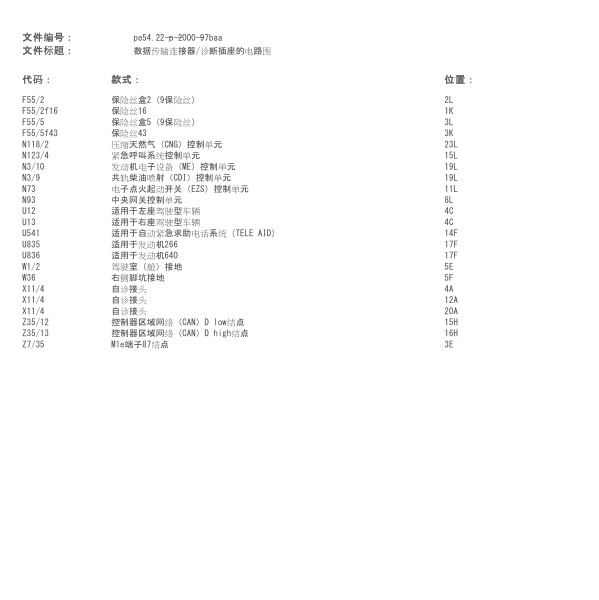 2011年奔驰B200诊断电路图