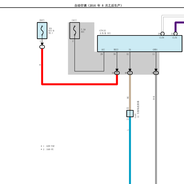 2018年RAV4空调电路图