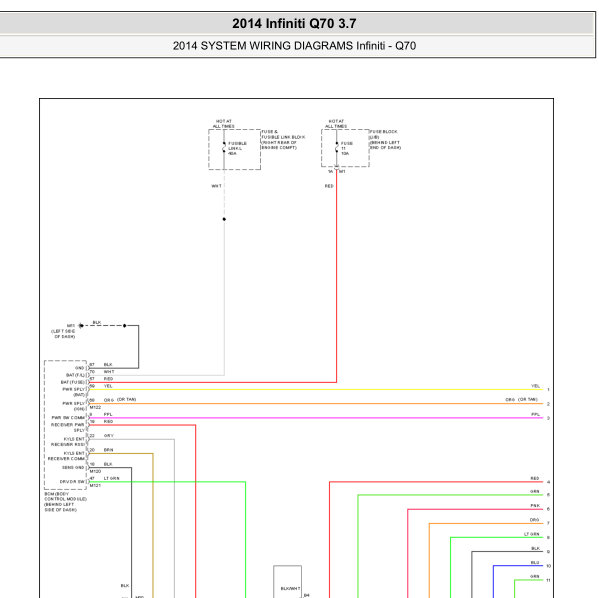 2014年英菲尼迪Q70电动窗电路图