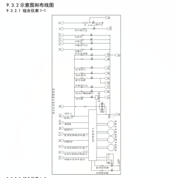 2019年东风小康C31组合仪表电路图