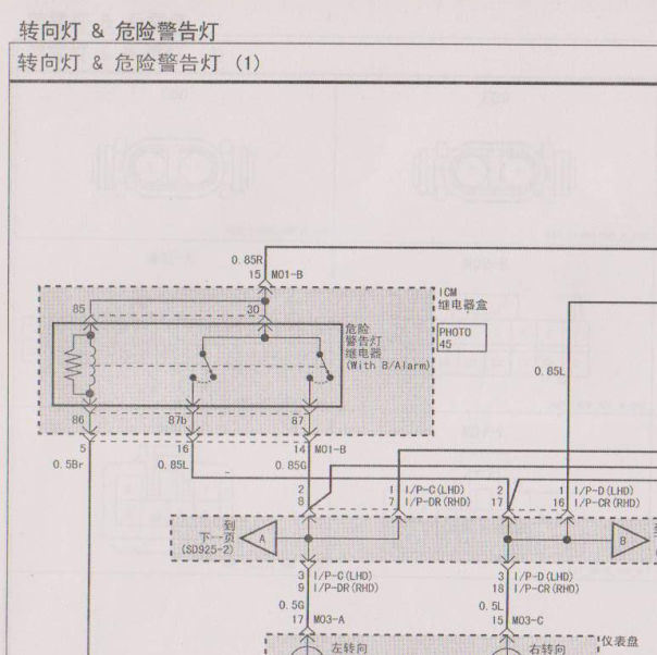 2007年佳乐转向灯电路图