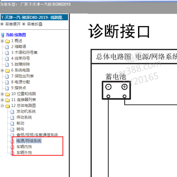 2019年一汽骏派D80 网络电路图