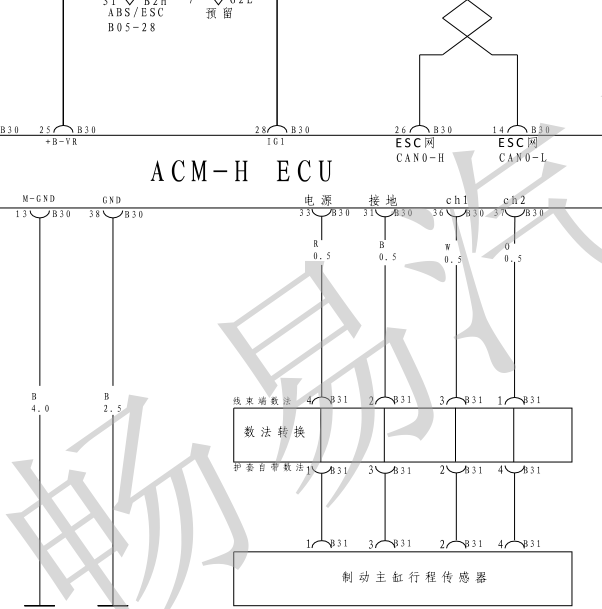 2013年比亚迪秦刹车电路图