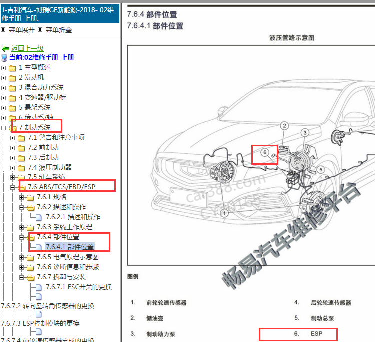 2018年吉利博瑞ESC(ESP）模块位置