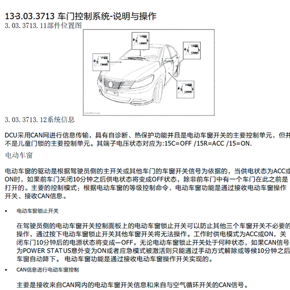 腾势车门模块位置资料