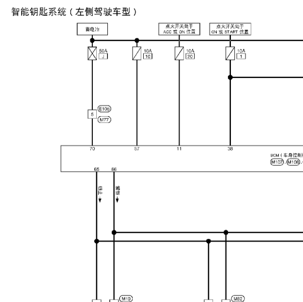 2012年日产奇骏无钥匙智能模块电路图