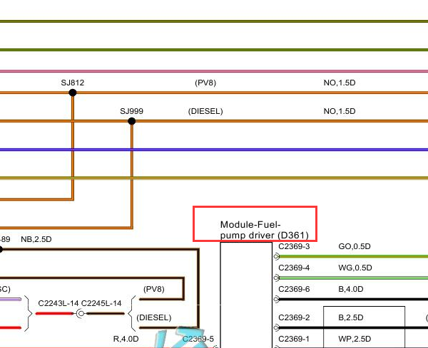 2006年揽胜运动版油泵电路图