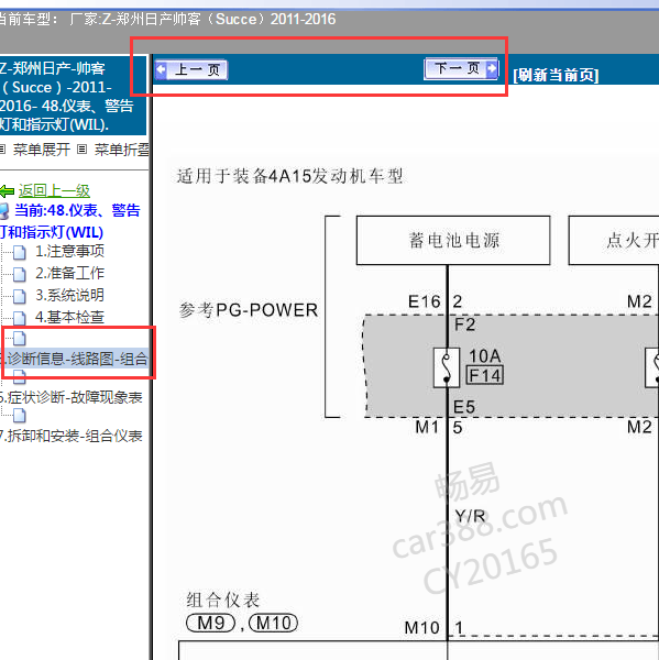 2011年日产帅客仪表电路图