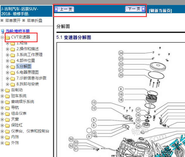 2018年吉利远景CVT变速箱维修手册