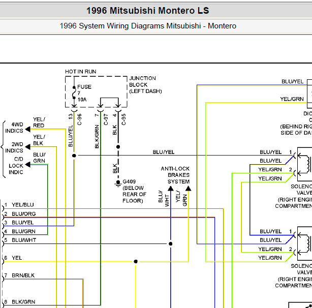 1996年三菱蒙特罗变速箱电路图