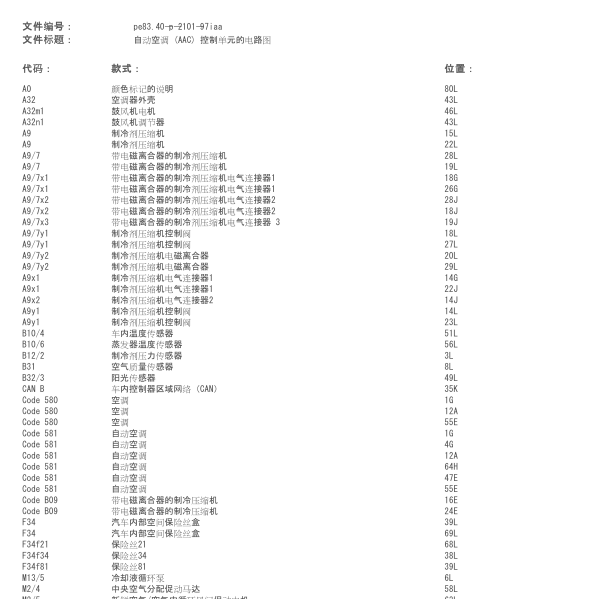 奔驰GLA200空调电路图