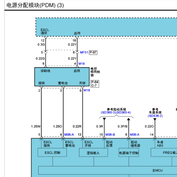 2012年起亚K7方向盘电子锁线路图