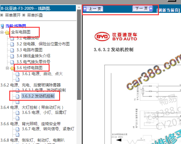 2009年比亚迪F3发动机电路图