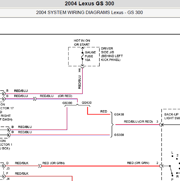 2004年雷克萨斯GS300车外灯电路图