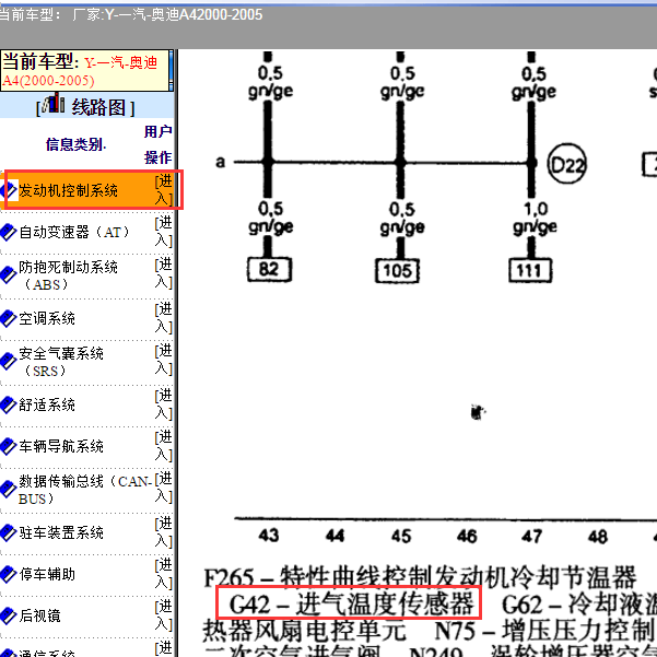 2005年奥迪A4发动机电路图
