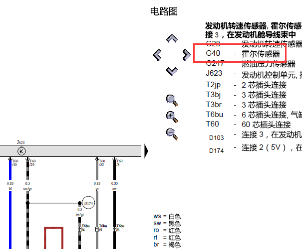 2015年大众帕萨特凸轮轴位置传感器电路图