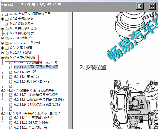 2015-2018年日产锐骐模块位置