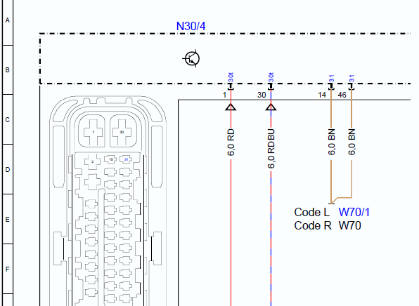 奔驰C260L 制动系统电路图