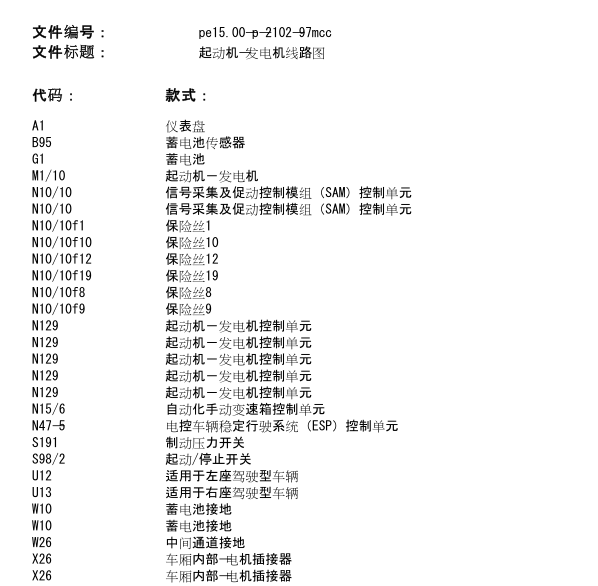 2014年奔驰精灵车起动机电路图