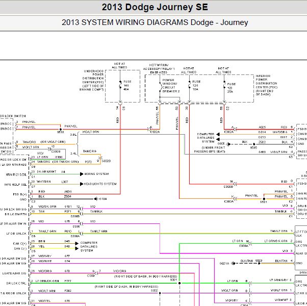 2013年道奇酷威防盗电路图.