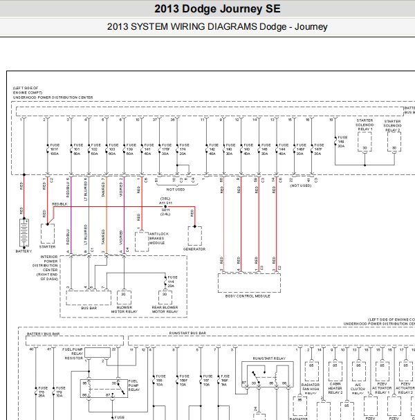 2013年道奇酷威发电机电路图