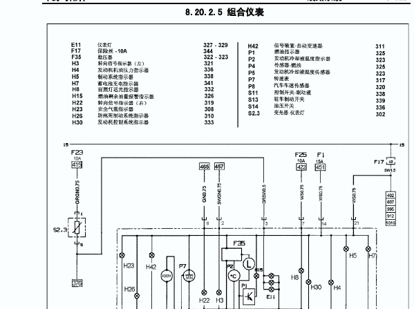 2003年雪佛兰赛欧仪表电路图