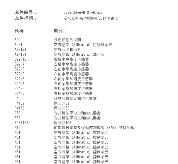 2010年奔驰ML350空气减震气泵控制电路图