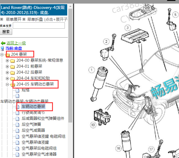 2010-2012年路虎发现悬挂位置