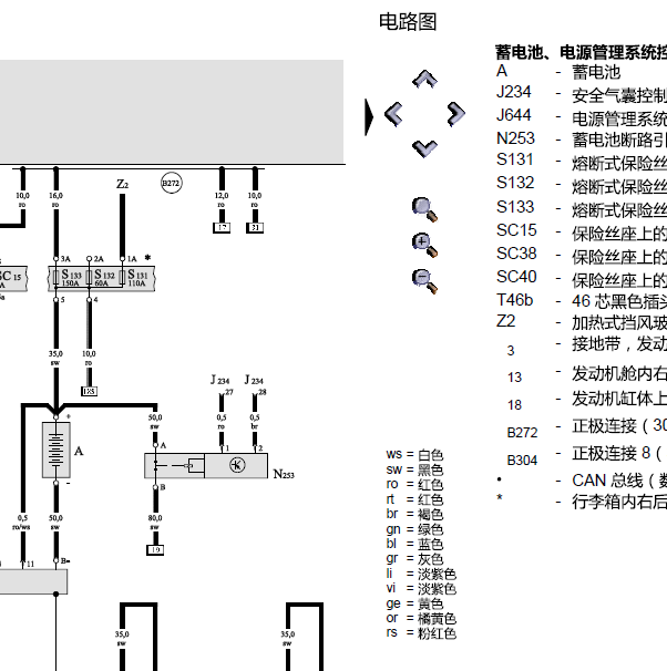 2005年奥迪A8 3.0发动机电路图
