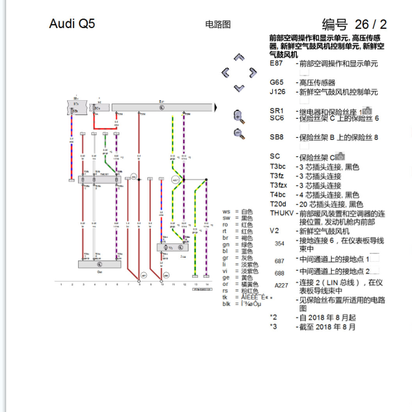 2021年奥迪Q5空调电路图
