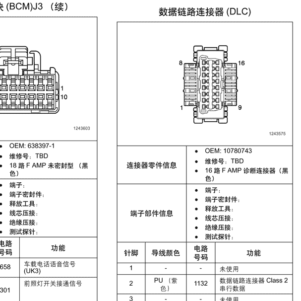 2006年别克君越 OBD针脚