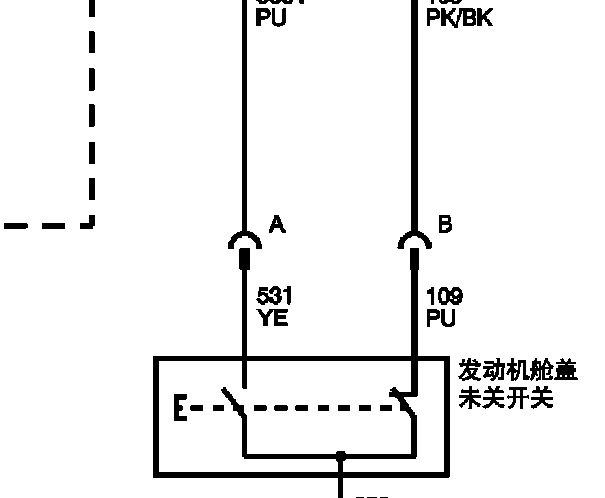 2011年凯迪拉克CTS引擎盖开关电路图