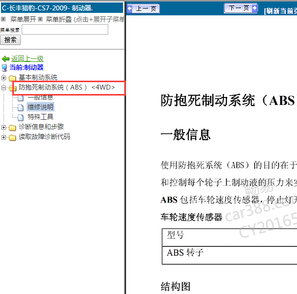 2009年猎豹CS7ABS维修手册