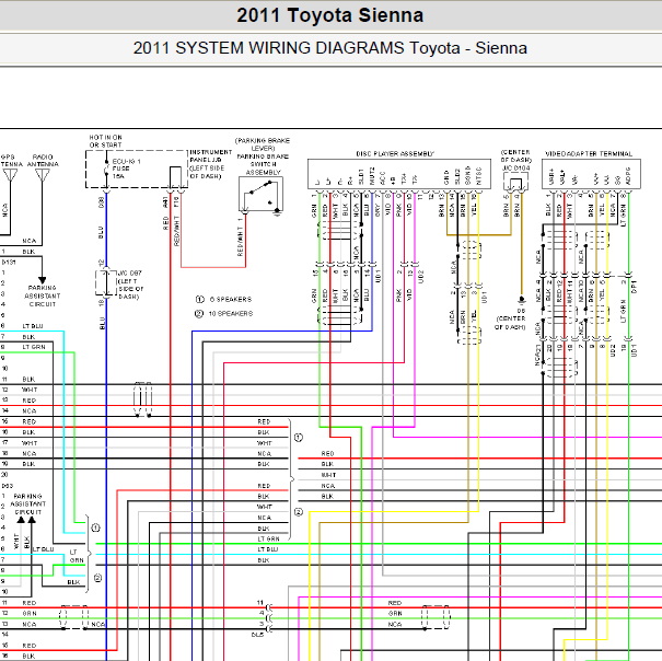 2011年丰田塞纳音响娱乐电路图