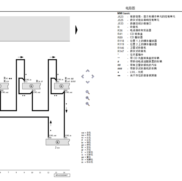 2011年奥迪A6L音响电路图