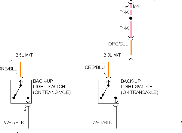 2009年日产轩逸手动挡倒车灯开关的线路