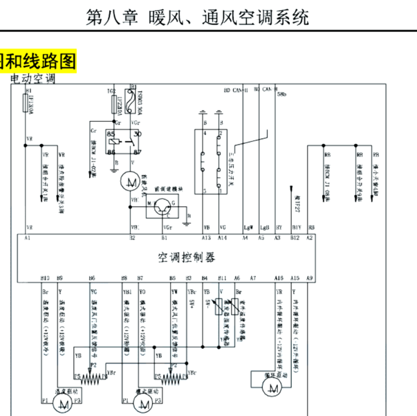 2018年东风风光560 空调控制器电路图