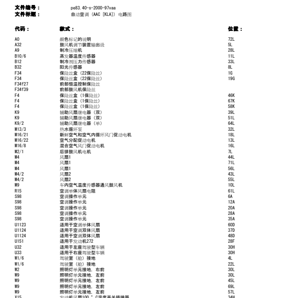 2004年奔驰唯雅诺空调电路图